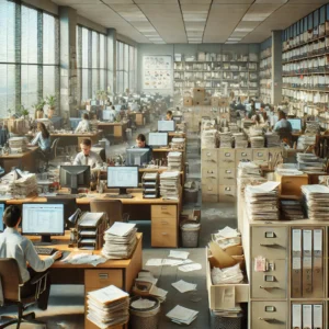 A busy day in an office